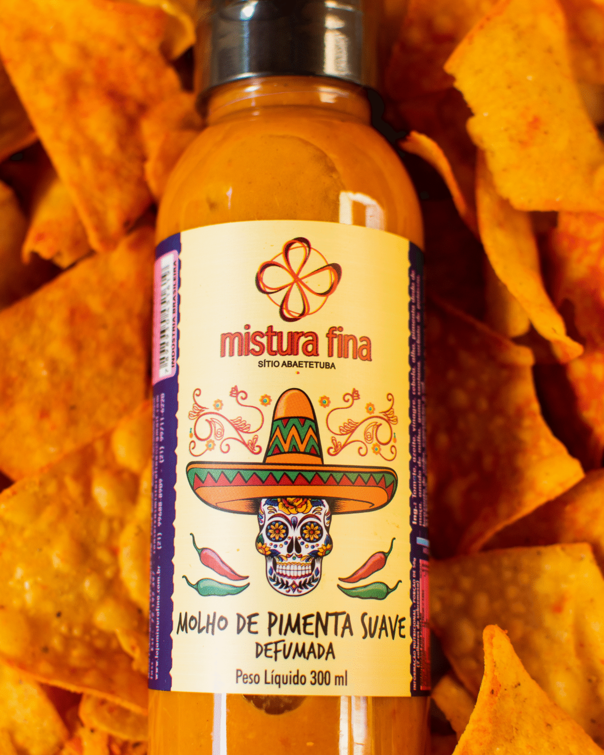 Molho de pimenta suave defumado e nachos